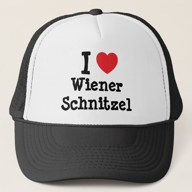 I Liebe Dackel Schnitzel T - Shirt Truckerkappe (Vorderseite)