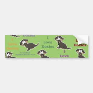I Liebe Dackeln Collage Autoaufkleber