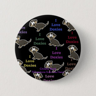 I Liebe Dackeln Collage Button