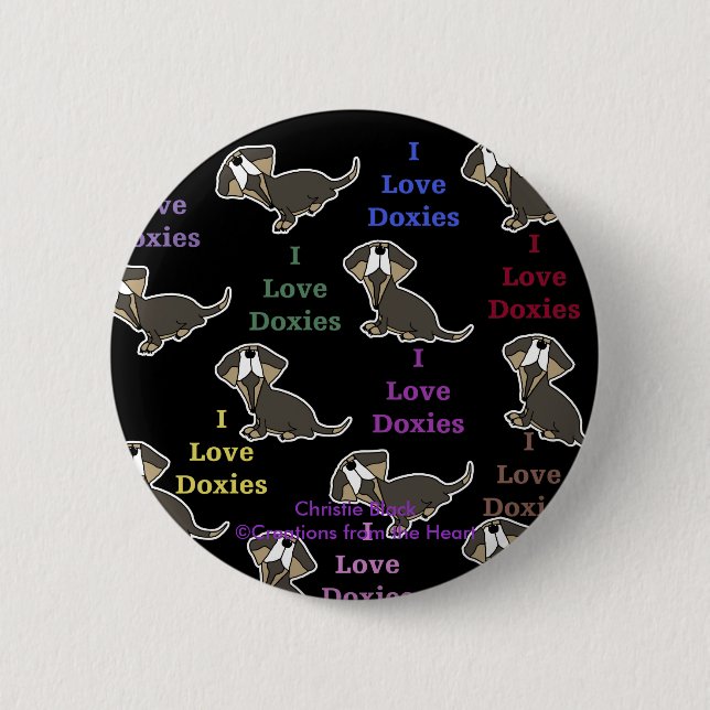 I Liebe Dackeln Collage Button (Vorderseite)