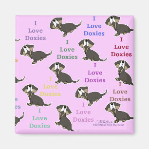 I Liebe Dackeln Collage Magnet