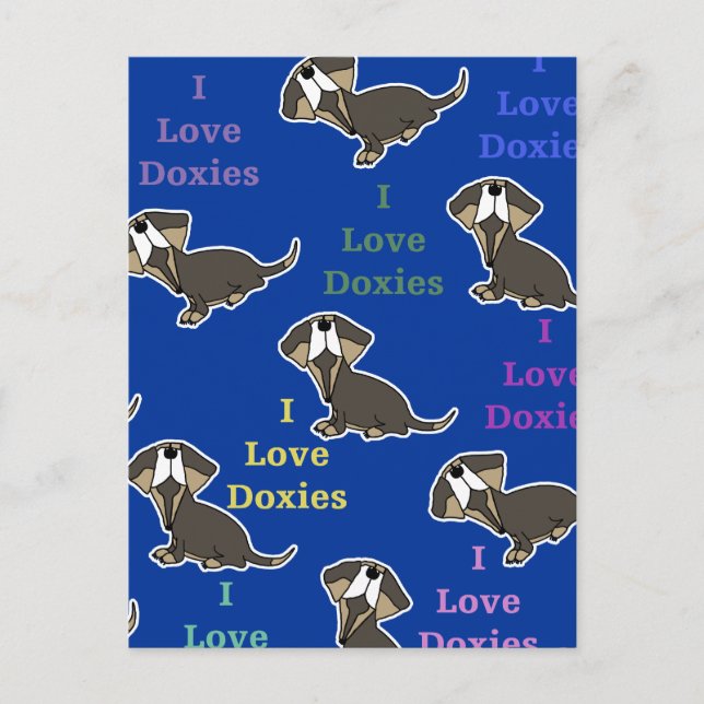 I Liebe Dackeln Collage Postkarte (Vorderseite)