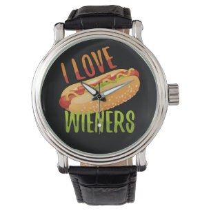I Liebe Dackeln Grillen Hotdog Camping Funny Armbanduhr