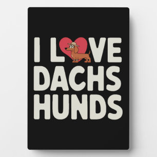 I LIEBE DACKELN NIEDLICH CARTOON FOTOPLATTE