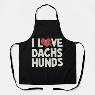 I LIEBE DACKELN NIEDLICH CARTOON SCHÜRZE