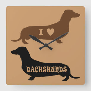 I Liebe-Dackeln Quadratische Wanduhr