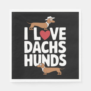 I Liebe Dackeln Spaß Grafik für Hundefreunde Serviette