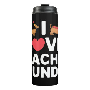 I Liebe Dackeln Spaß Illustration mit Cool Thermosbecher