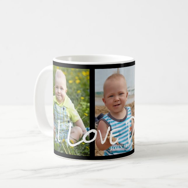 I Liebe Daddy 3 Foto Collage Kaffeetasse (Vorderseite Links)