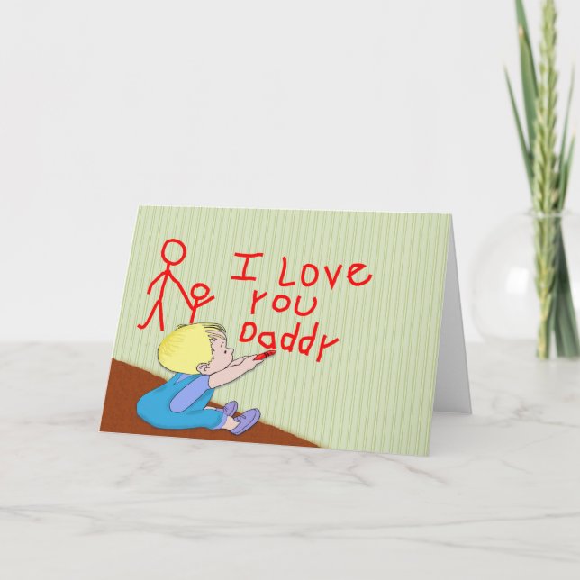 I Liebe Daddy Baby Boy Card Karte (Vorderseite)