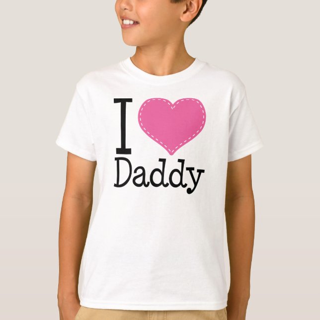 I Liebe Daddy Heart Pink T-Shirt (Vorderseite)