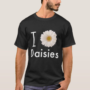 I Liebe Daisies Gerber Daisy White Blume T-Shirt