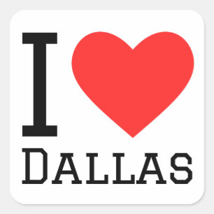 I Liebe Dallas Quadratischer Aufkleber