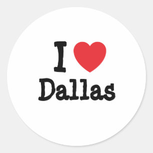 I Liebe Dallas T - Shirt Runder Aufkleber