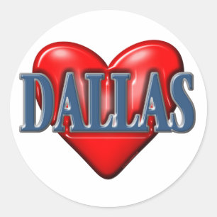 I Liebe Dallas Texas Runder Aufkleber