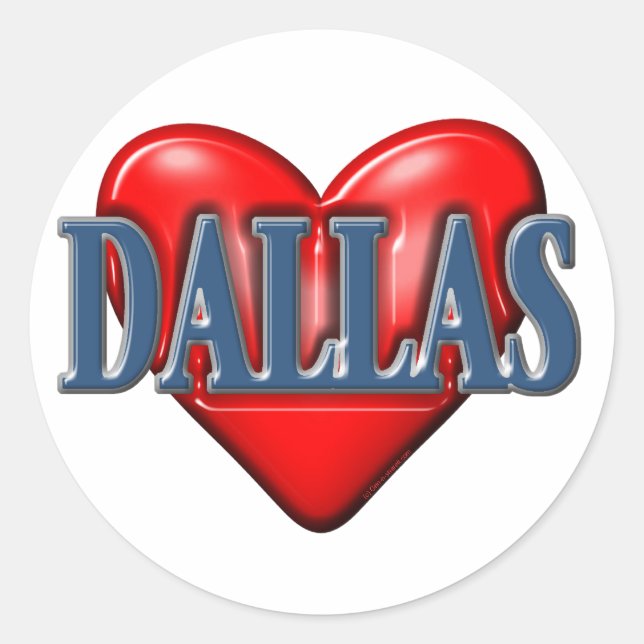 I Liebe Dallas Texas Runder Aufkleber (Vorderseite)