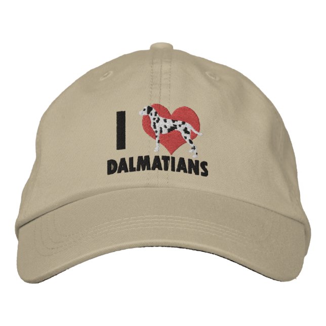 I Liebe Dalmatiner bestickt Bestickte Kappe (Vorderseite)
