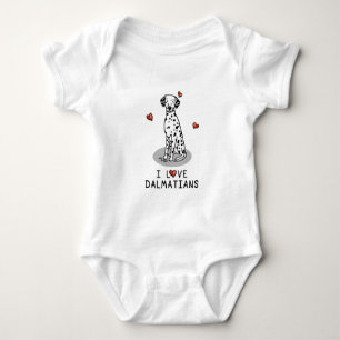 I Liebe Dalmatiner (schwarz 1) Herz Niedlich Baby Strampler