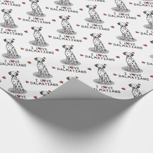 I Liebe Dalmatiner (schwarz 1) Herz Niedlich Geschenkpapier