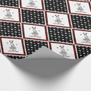 I Liebe Dalmatiner (schwarz 1) Herz Niedlich Geschenkpapier