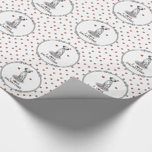 I Liebe Dalmatiner (schwarz 1) Herz Niedlich Geschenkpapier