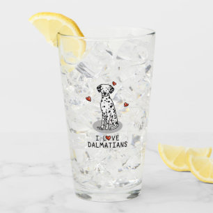 I Liebe Dalmatiner (schwarz 1) Herz Niedlich Glas