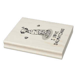 I Liebe Dalmatiner (schwarz 1) Herz Niedlich Gummistempel