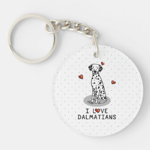 I Liebe Dalmatiner (schwarz 1) Herz Niedlich Schlüsselanhänger