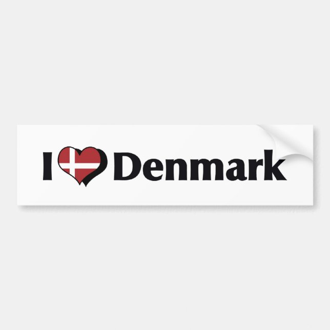 I Liebe-Dänemark-Flagge Autoaufkleber (Vorne)