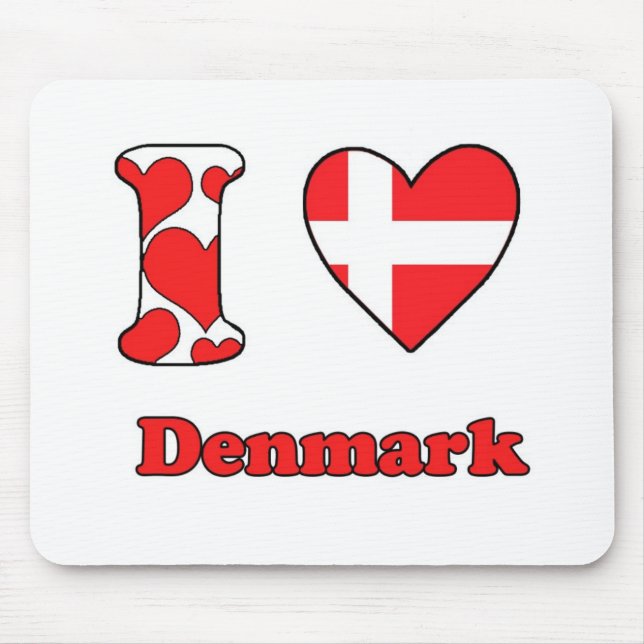 I Liebe Dänemark Mousepad (Vorne)