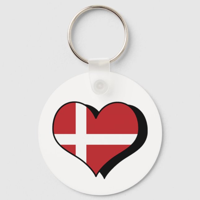 I Liebe Dänemark Schlüsselanhänger (Vorderseite)