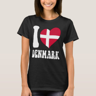 I Liebe Dänemark stolz auf dänische Flagge Hupe T-Shirt
