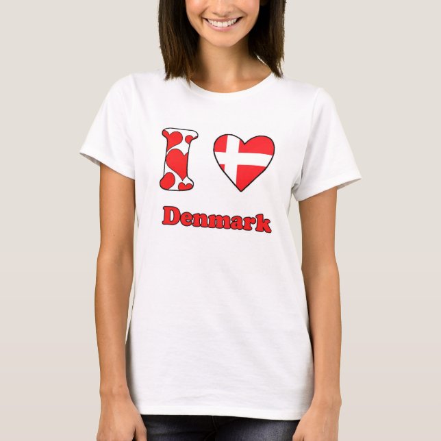 I Liebe Dänemark T-Shirt (Vorderseite)