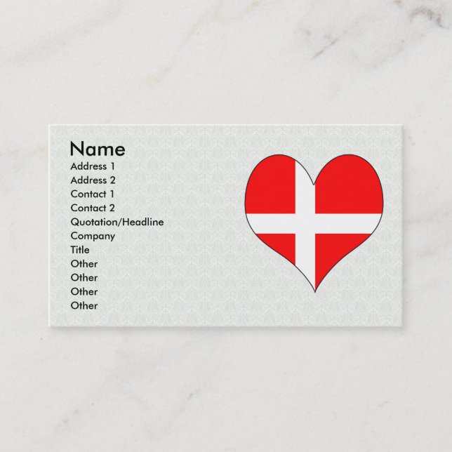 I Liebe Dänemark Visitenkarte (Vorderseite)