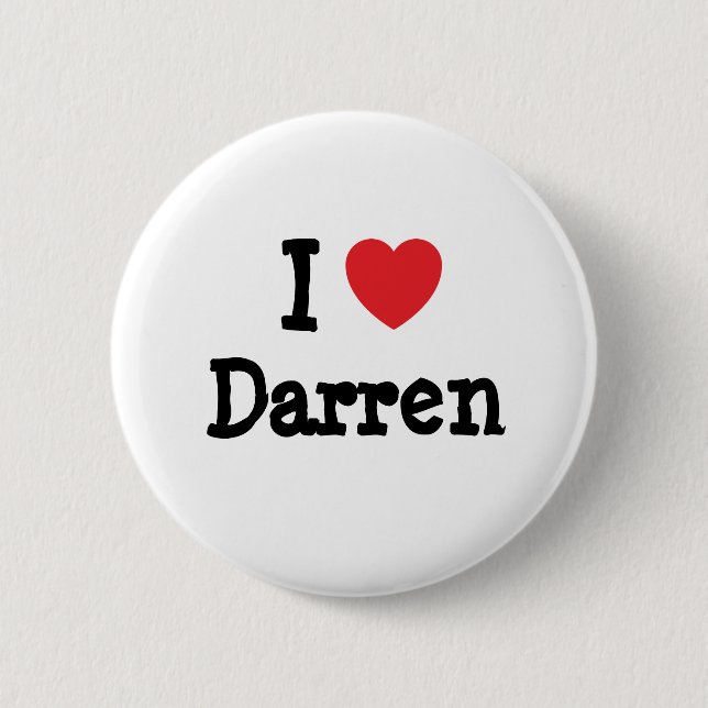 I Liebe Darren Herzbrauch personalisiert Button (Vorderseite)