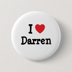 I Liebe Darren Herzbrauch personalisiert Button