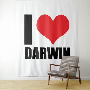 I Liebe Darwin Wandteppich