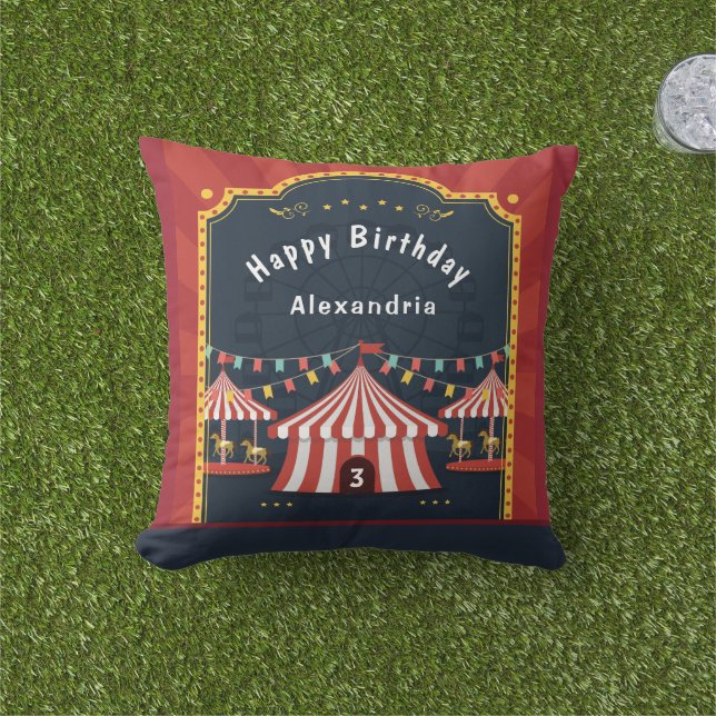I Liebe Das Circus Kind Geburtstag personalisieren Kissen (Golfball-Marker)