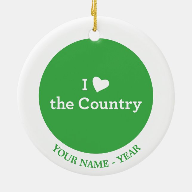 I Liebe das Land Keramik Ornament (Hinten)