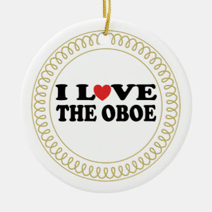 I Liebe das Oboe Keramik Ornament