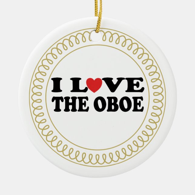 I Liebe das Oboe Keramik Ornament (Vorne)