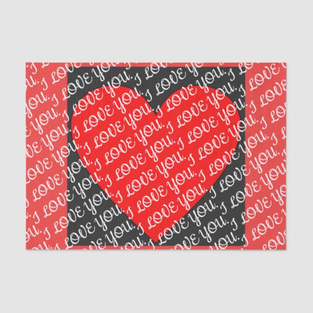 I LIEBE, DASS SIE Zettel Seidenpapier (Vorderseite)