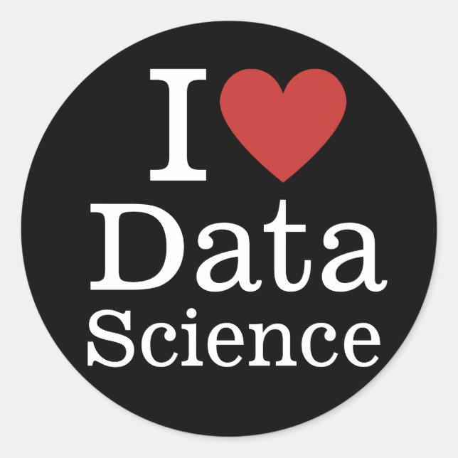 I ❤️ Liebe Data Science (für Mitarbeiter) CUSTOM Runder Aufkleber (Vorderseite)