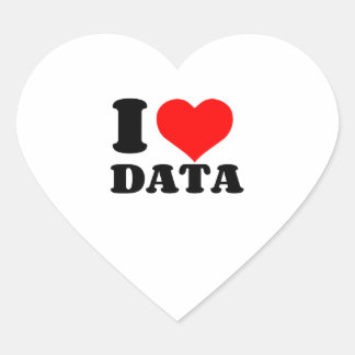 I LIEBE DATENHERZ Herz-Aufkleber