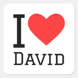 I Liebe david Quadratischer Aufkleber