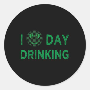 I Liebe Day Drinks St Patricks Day Funny Men Wome Runder Aufkleber