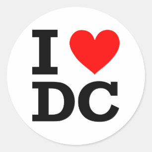 I Liebe DC Design Runder Aufkleber