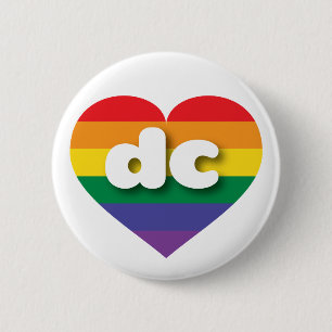 I Liebe DC Regenbogenherz Button