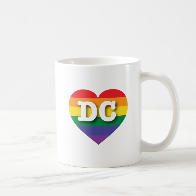 I Liebe DC Regenbogenherz Kaffeetasse (Rechts)