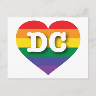 I Liebe DC Regenbogenherz Postkarte